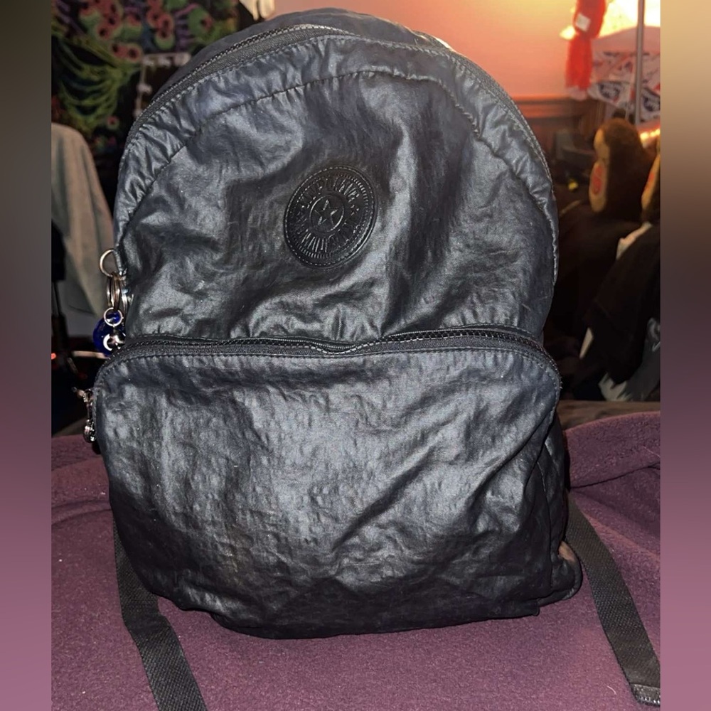 Black leather Kipling backpack 🎒